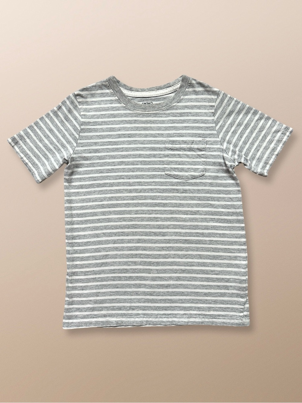 ⭐️ 5 for $25 Carter’s KID Boys Striped T-Shirt Gray White Size 8